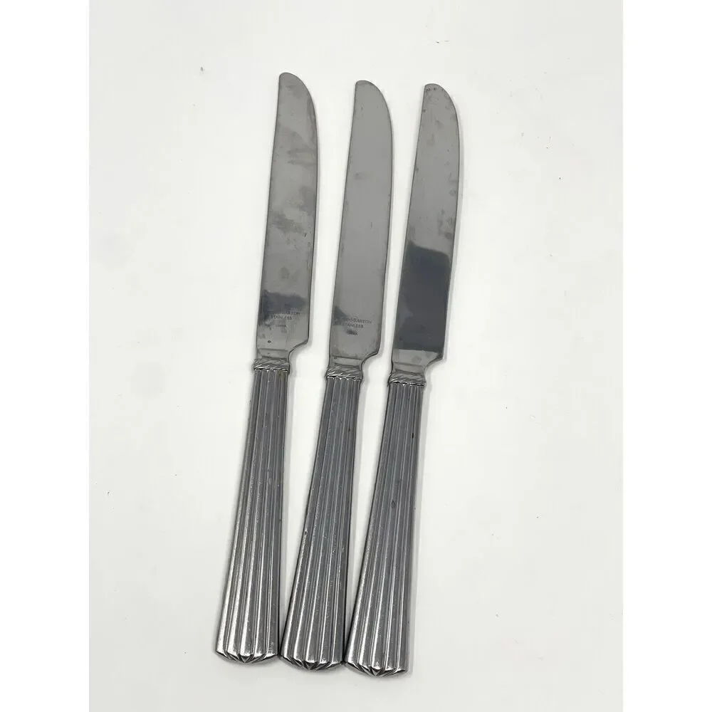 Reed & Barton TRINITY HALL Stainless Glossy Place Dinner Knives 9 5/8” Set Of 3